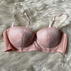Adore Me Pink Push Up Strapless Bra